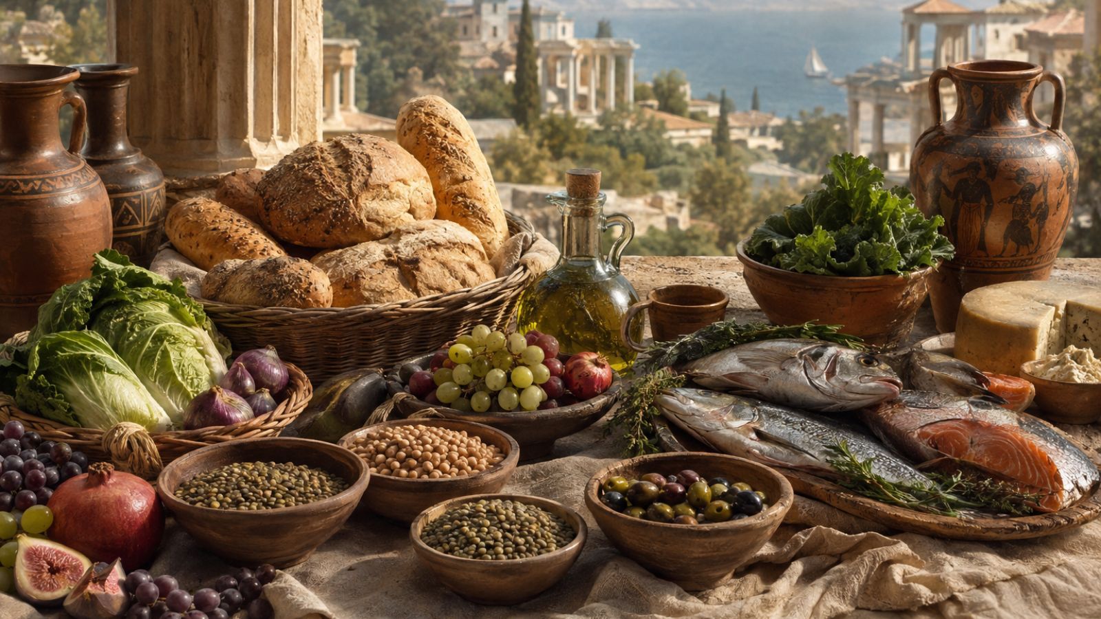 Ancient Mediterranean diets were built around bread, not fish and olive oil