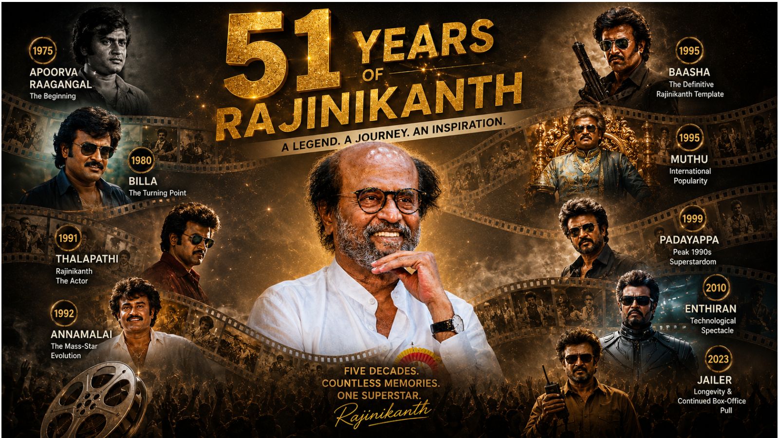 From bus conductor to Superstar: Tracing 51 years of Rajinikanth through eight defining films