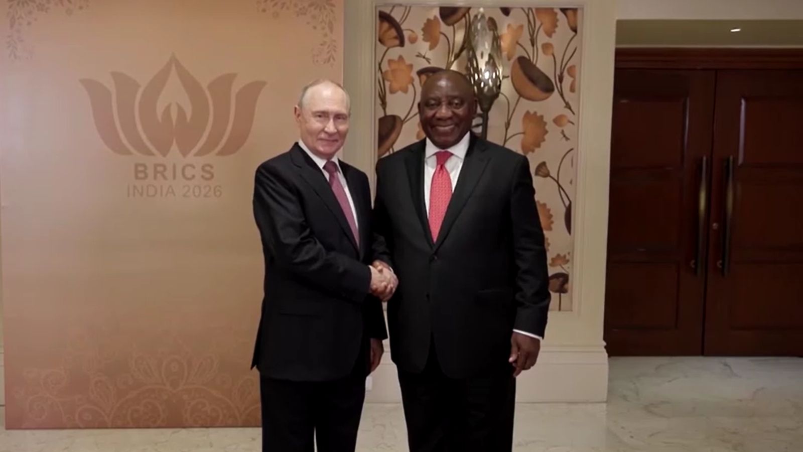 Putin, Ramaphosa hold bilateral talks ahead of BRICS summit. Photo: Screengrab/Reuters