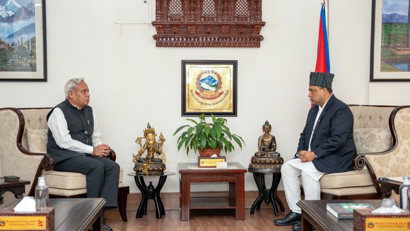India’s outgoing envoy bids farewell to Nepal foreign minister