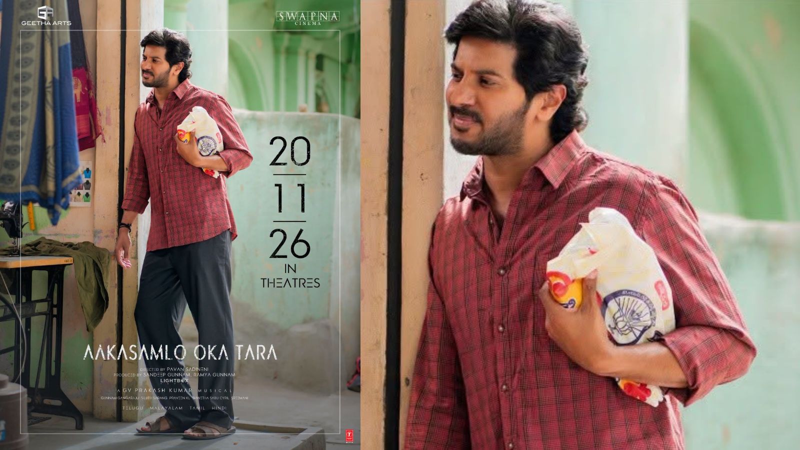 Actor Dulquer Salmaan's film 'Aakasam Lo Oka Tara' to release on November 20