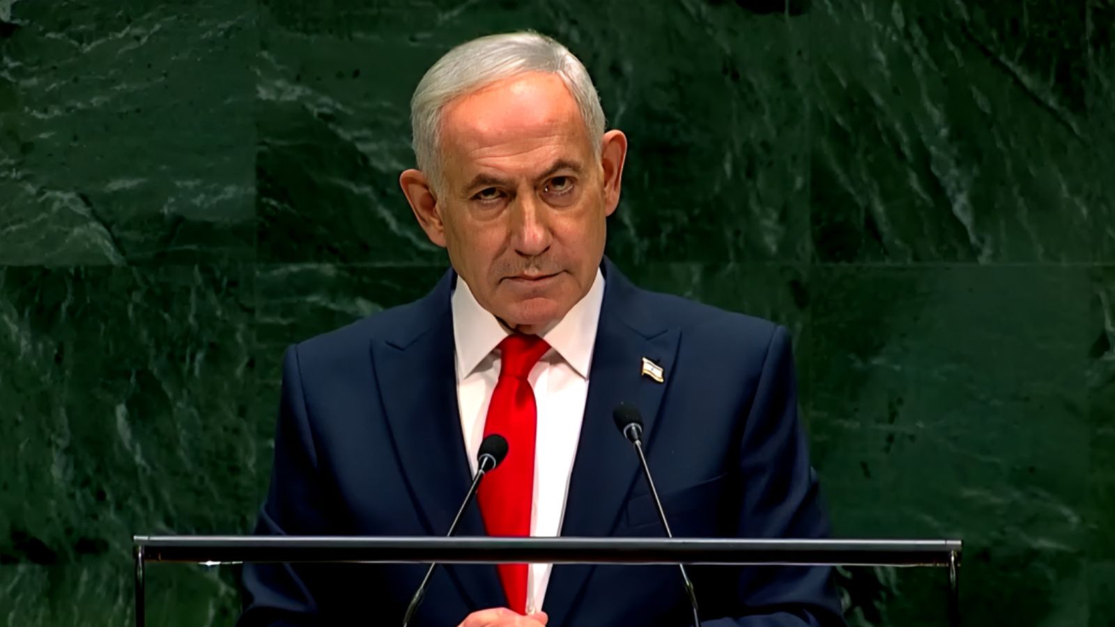 Netanyahu defends Israel at UN as delegates walk out