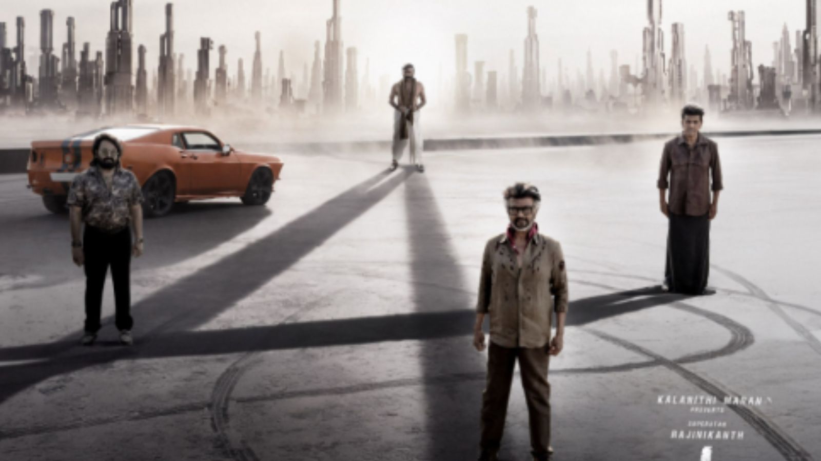 Mohanlal, Shiva Rajkumar, and Jackie Shroff along with Rajinikanth in Jailer 2's poster: Photo: Sun Pictures