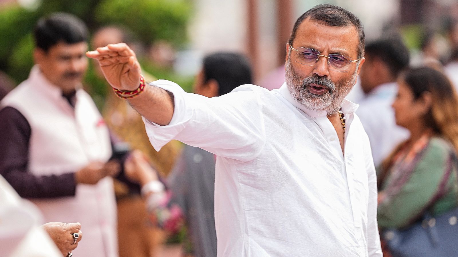 Nishikant Dubey alleges Rahul Gandhi meets foreign forces to destabilise India