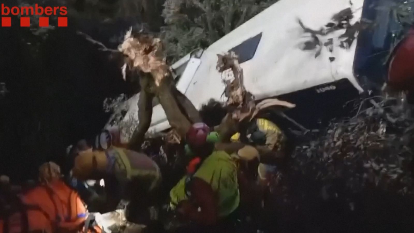 80 injured as bus plunges 20 metres down embankment near Barcelona
