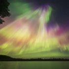 Vivid aurora lights up Finland’s Lapland, visible as far south as Italy and Ukraine