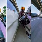 Woman biker narrowly escapes speeding car in Haryana as police hunt accused
