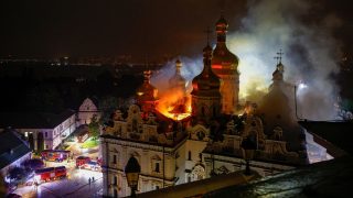 Russian attack sets fire to centuries-old religious site in Kyiv and kills 5 in Kharkiv