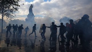 France protests: 110,000 march in Paris as police fire tear gas, 135 arrested nationwide