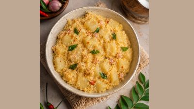 Craving a quick traditional snack? Here's tapioca with coconut and bird's eye chilli mix