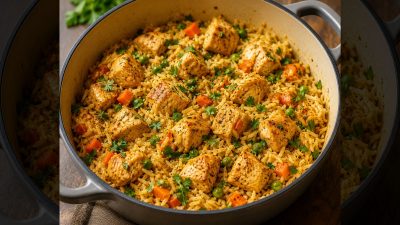 One-pot garlic butter chicken rice: A quick, hearty meal for busy weekdays