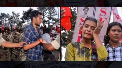 Man detained after throwing ink at AISA chief Neha Bora during Jharkhand job exam protest