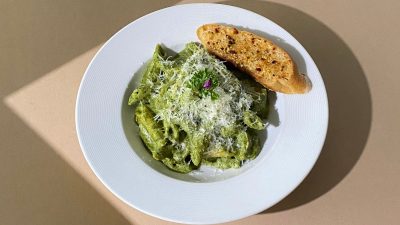 Homemade basil pesto pasta recipe for a quick Italian meal