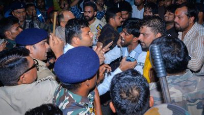 Jharkhand exam row: Protesters scuffle with police during effigy-burning protest