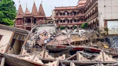 Three-storey building collapses at Prayagraj temple, no one injured