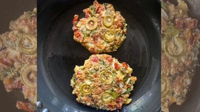 Crispy vegetable-egg pancakes