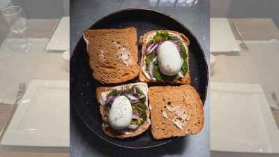 Protein-filled creamy avocado and boiled egg sandwich