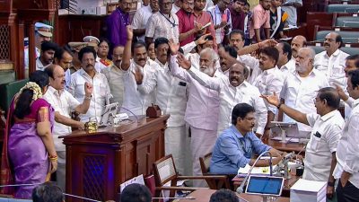 Hullabaloo over CM's corruption allegations in Tamil Nadu assembly, DMK MLAs evicted