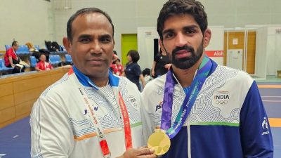Aman Sehrawat wins Asian Games gold in men's 57kg freestyle wrestling