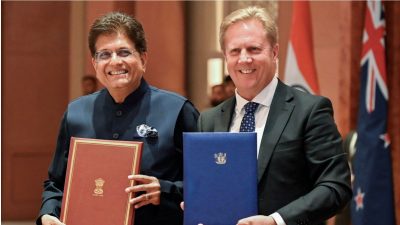India-New Zealand FTA to give 100% of Indian exports duty-free access from October 20