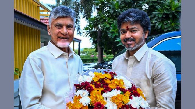 Tamil Nadu CM Vijay meets Andhra counterpart Naidu; requests additional water for Chennai